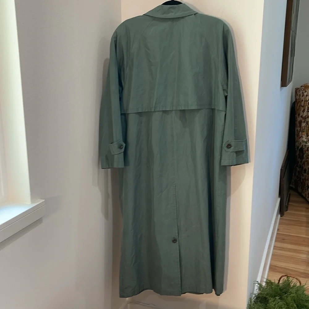 Vintage London Fog full length sagey green-blue trench coat - Picture 6 of 7